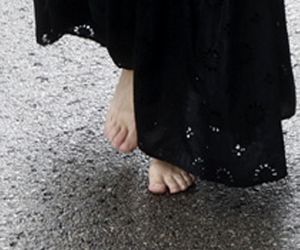 Gabriela Muskała boso na pogrzebie Joanny Kołaczkowskiej