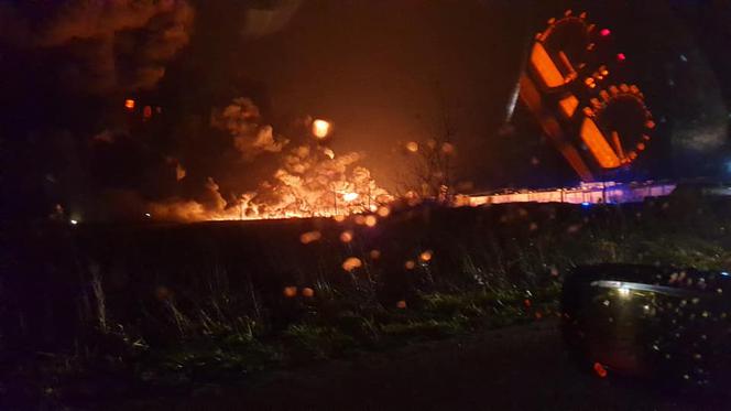 Wielki pożar pod Elblągiem! Płomienie uszkodziły linie i trakcje kolejowe. Ogień zajął ogromny obszar
