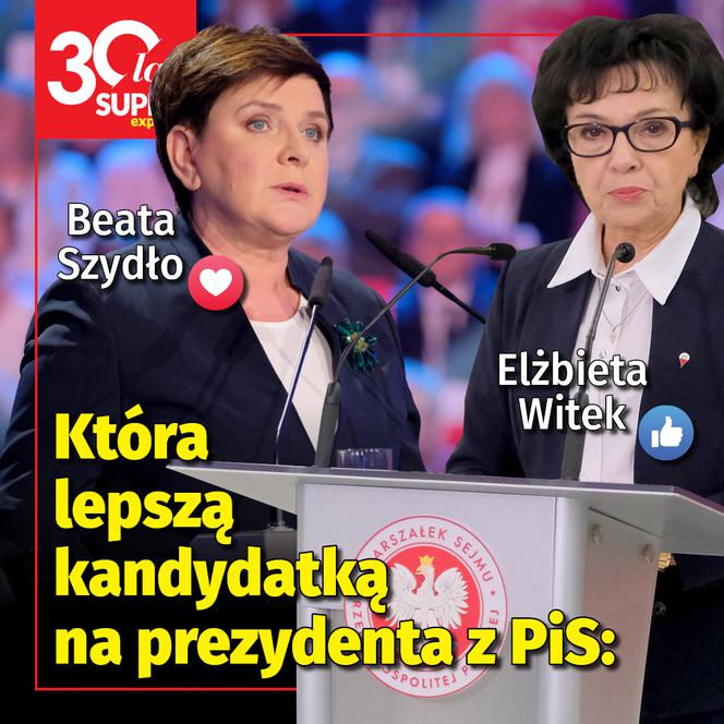 Która lepszą kandydatką na prezydenta z PiS:  Beata Szydło Elżbieta Witek