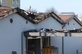 Pożar biedronki w Katowicach