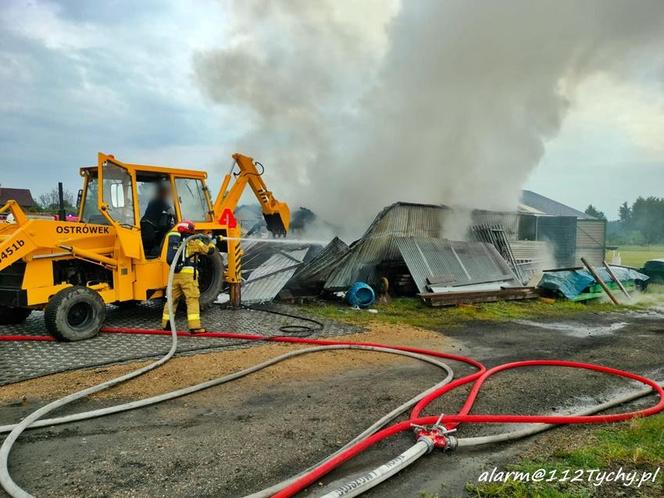 Pożar blaszanego warsztatu na ul. Ruchu Oporu w Bojszowach Nowych