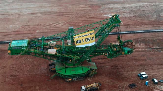 Protest Greenpeace na terenie kopalni Turów