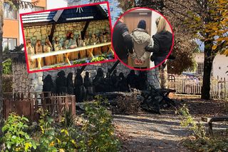 Bestialski akt wandalizmu w Lublinie. Bezdomni podpalili rzeźbę Ostatniej Wieczerzy