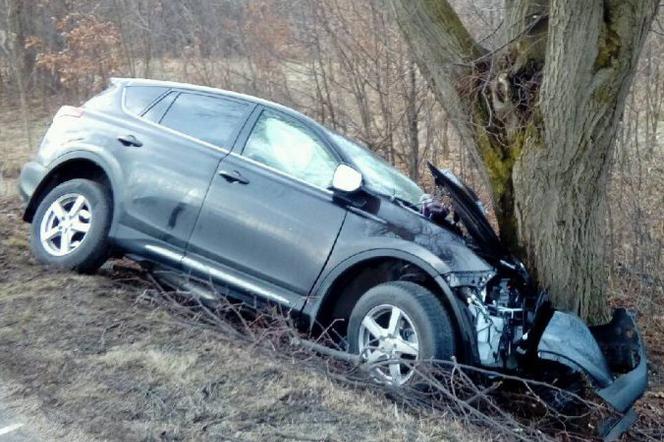 Groźny wypadek w Gorzycach: Wypadła z drogi i uderzyła w drzewo [ZDJĘCIE]