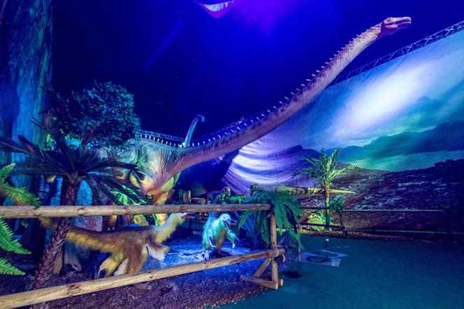 Dinozaury jak żywe przed Stadionem