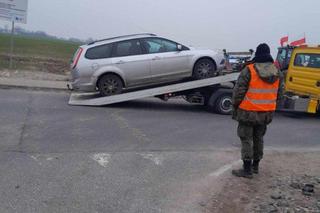 Wypadek podczas protestu rolników pod Brodnicą. Pijana kobieta potrąciła 4 osoby. Policjant w szpitalu