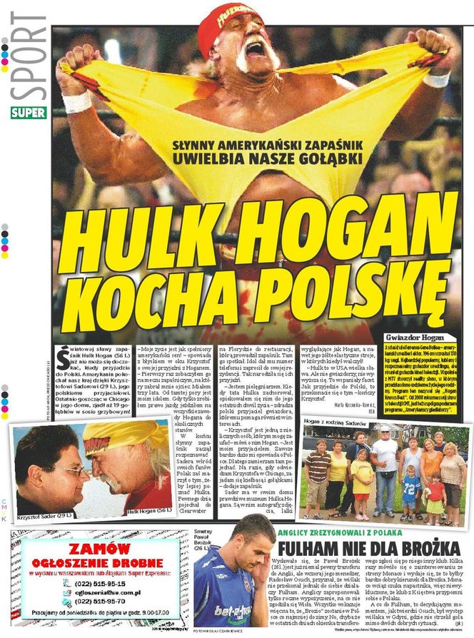 Materiał o przyjaźni Sadera z Hoganem