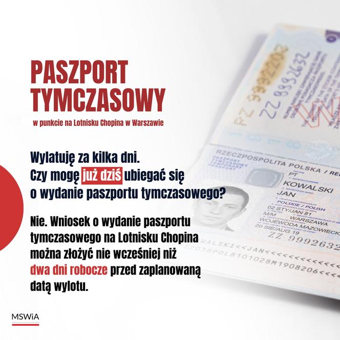 Pytania i odpowiedzi (Q&A) dotyczące szybkiego paszportu tymczasowego na Lotnisku Chopina