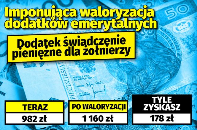 Imponująca waloryzacja dodatków emerytalnych