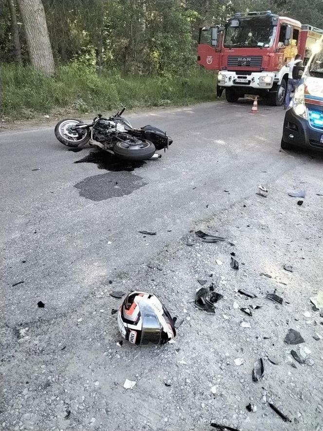 Pijany kierowca wjechał w motocyklistę. Na miejscu interweniował śmigłowiec LPR