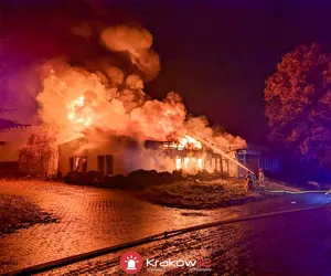 Kraków. Nocny pożar przy ul. Zawiłej. Ogień ugaszono wodą z cysterny