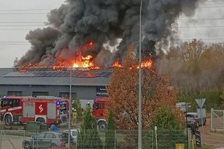 Poważny pożar pod Gdańskiem! W Bąkowie płonie hala warsztatu samochodowego