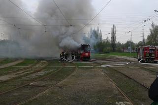 Pożar tramwaju w Chorzowie