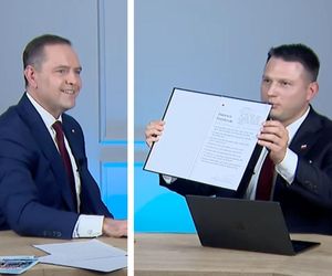 Sławomir Mentzen rozmawia z Karolem Nawrockim. „Ja mam dostęp do broni” - mówi kandydat popierany przez PiS