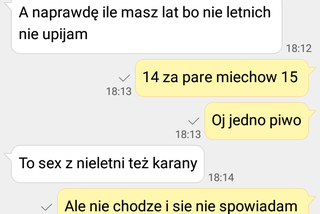 Białystok. Zapis SMS rozmowy z pedofilem zatrzymanym na ul. Warszawskiej