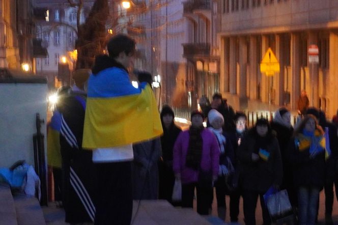 Manifestacja w trzecią rocznicę wybuchu wojny w Ukrainie