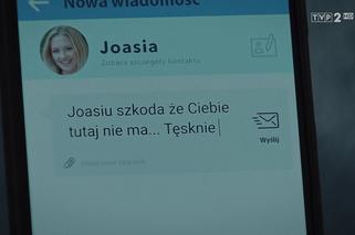 M jak miłość, odc. 1565: Joasia (Barbara Kurdej-Szatan) w sms Michała