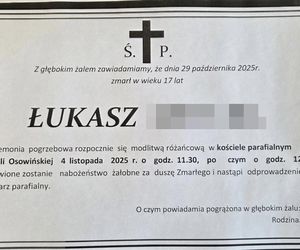 Pogrzeb 17-letniego Łukasza z Woli Osowińskiej