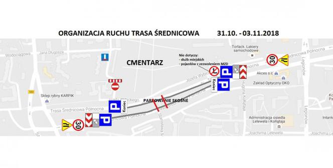 Zmiana organizacji ruchu przy cmentarzach w Toruniu - szczegóły!