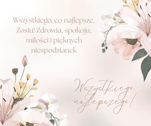 Kartka z życzeniami na imieniny Zosi