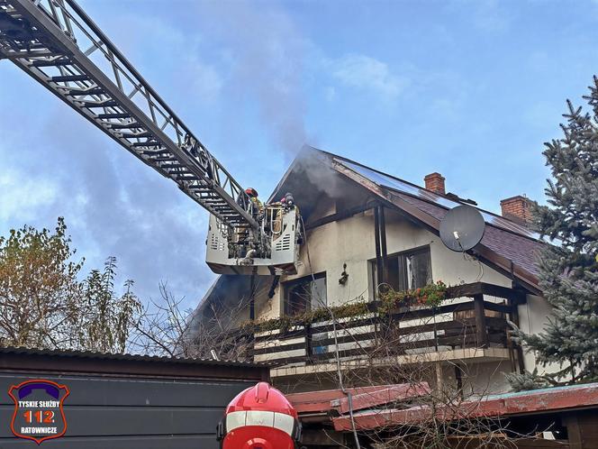 Pożar domu przy ul. Jagodowej w Tychach