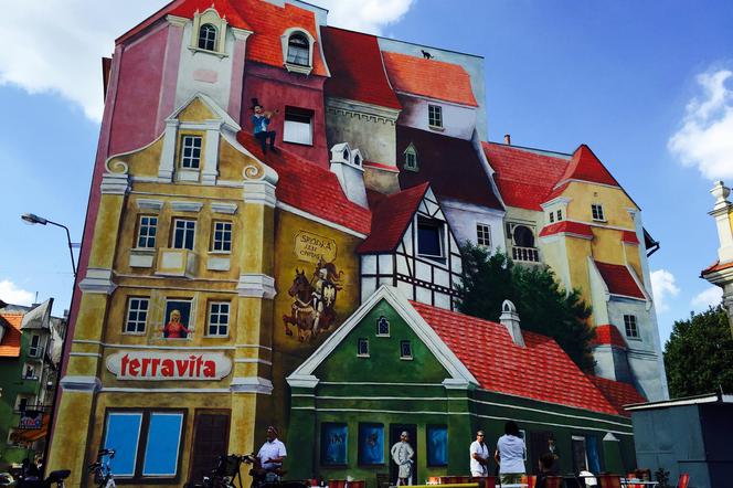 Trójwymiarowy mural na Śródce w Poznaniu