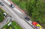 Samochód w rowie, kolizja na DK2