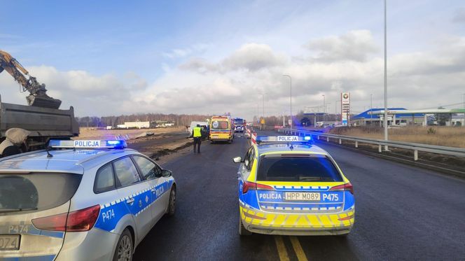 Wypadek na DK 91 w Koziegłowach – ruch odbywa się wahadłowo