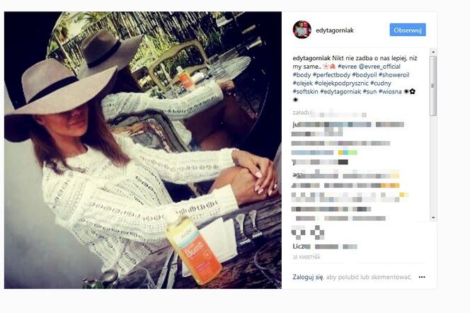 Edyta Górniak Instagram reklama