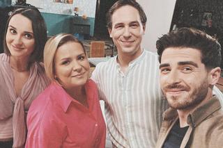 Pierwsza miłość. Kacper (Damian Kulec), Marysia (Aneta Zając), Melka (Ewa Jakubowicz), Remigiusz (Stefan Pawłowski)