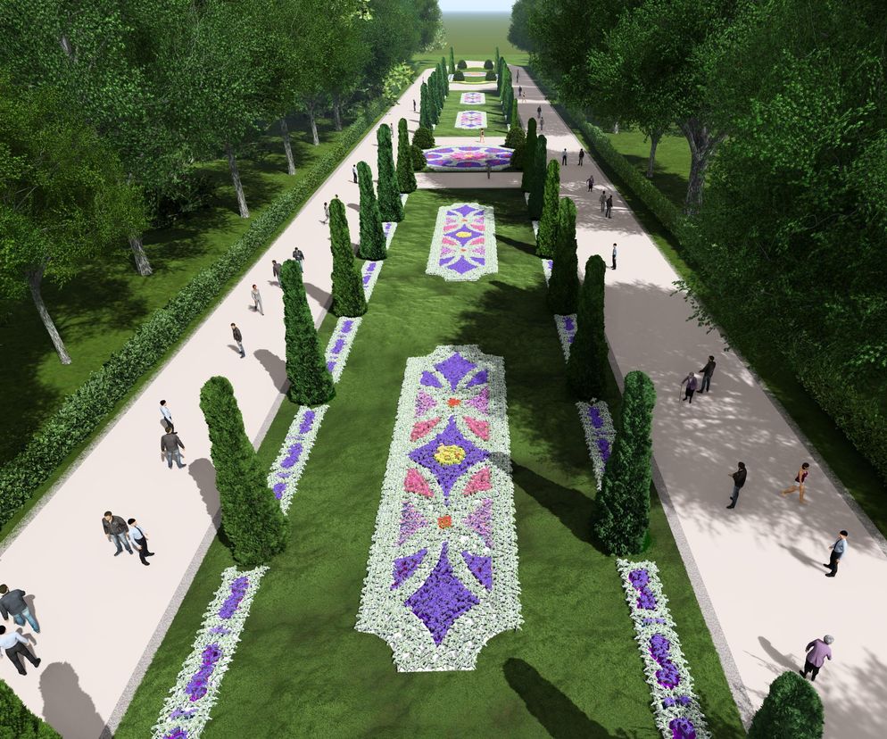 Wizualizacja parku Planty w Białymstoku po przebudowie