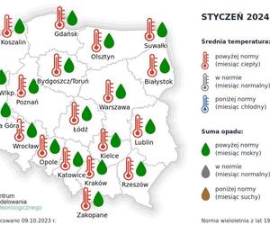 Prognoza pogody na styczeń 2024 r.