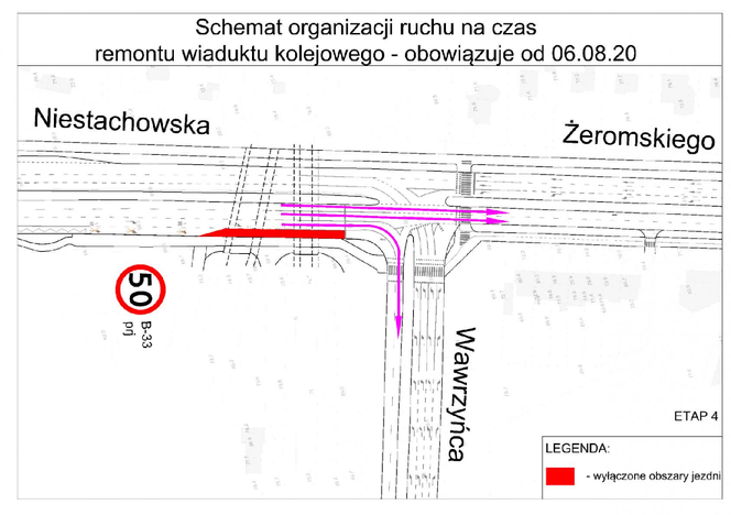 Zmiana organizacji ruchu na Niestachowskiej