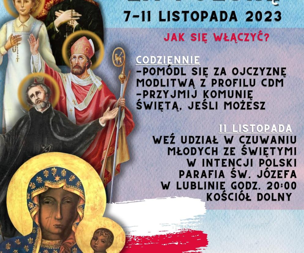 Młodzi ze Świętymi za Polskę - plakat 