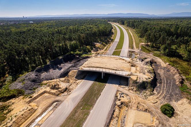 Plac budowy S1 Oświęcim - Dankowice w sierpniu 2024