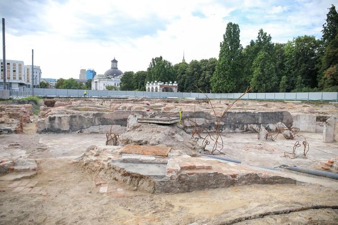 Pałac Saski, trwają prace przy odbudowie. Sierpień 2023 