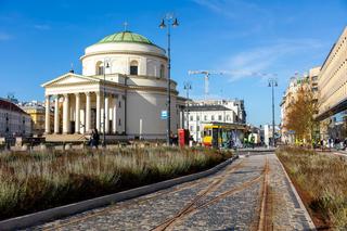 Plac Trzech Krzyży w Warszawie po modernizacji, listopad 2023