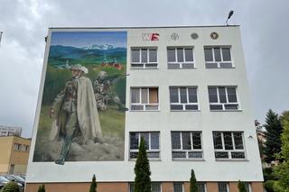 Ogromny mural autorstwa Magistra Morsa zdobi ścianę jednej ze szkół w Nowym Sączu