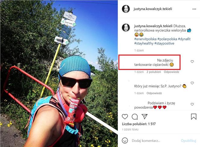 Komentarz pod zdjęciem Justyny Kowalczyk