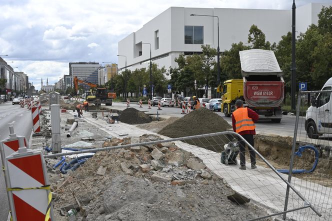 Remont torowiska na ul. Marszałkowskiej (sierpień 2025)