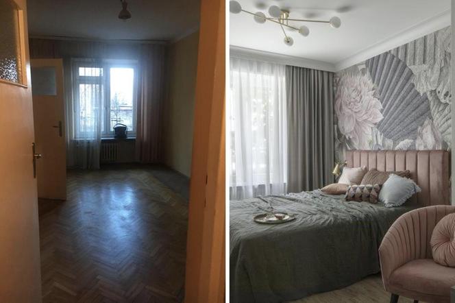 Sypialnia przed i po