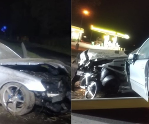 Mercedes roztrzaskany w Grodzisku! Ledwo chodził, a prowadził