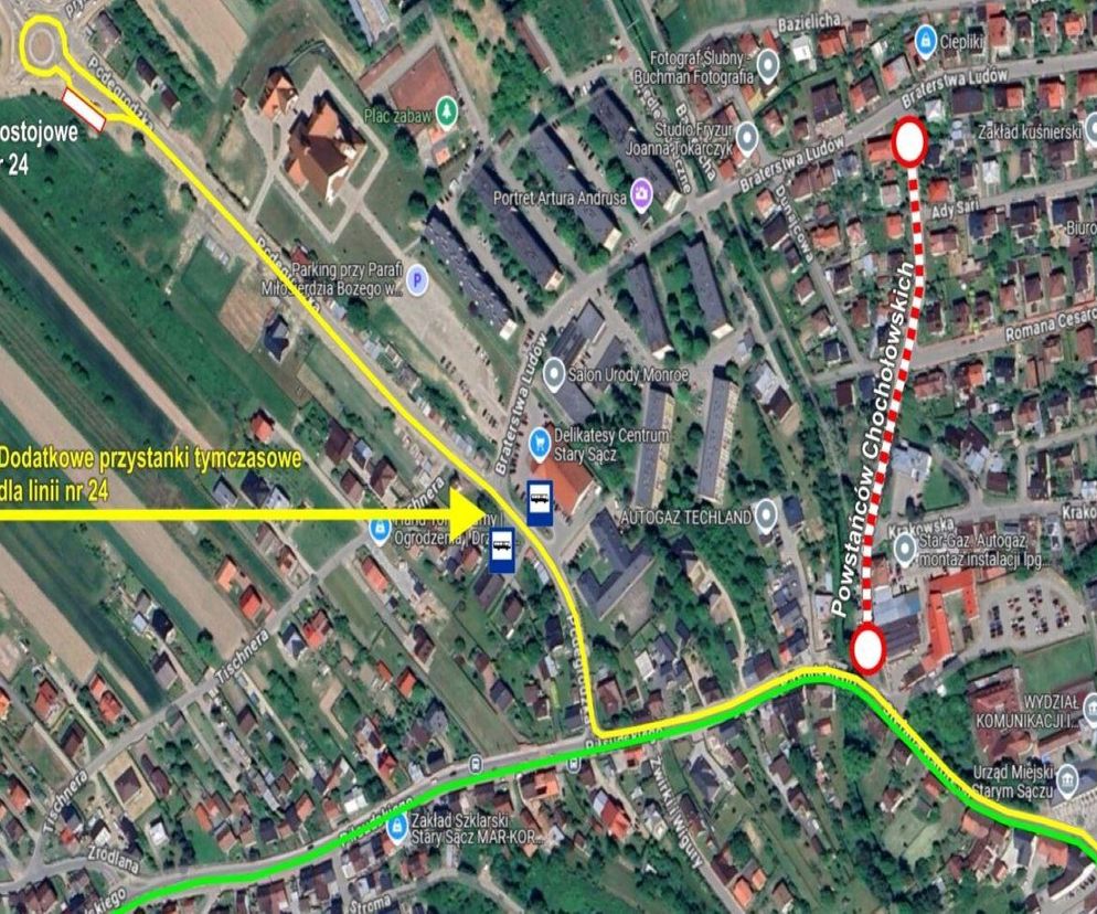 Ulica Powstańców Chochołowskich w Starym Sączu będzie zamknięta. Rusza remont 