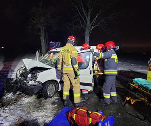 Poważny wypadek pod Chełmżą. Wypadł z drogi i uderzył w drzewo