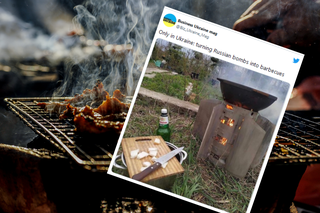 Ukraińcy zrobili grill ogrodowy z rosyjskiej bomby!