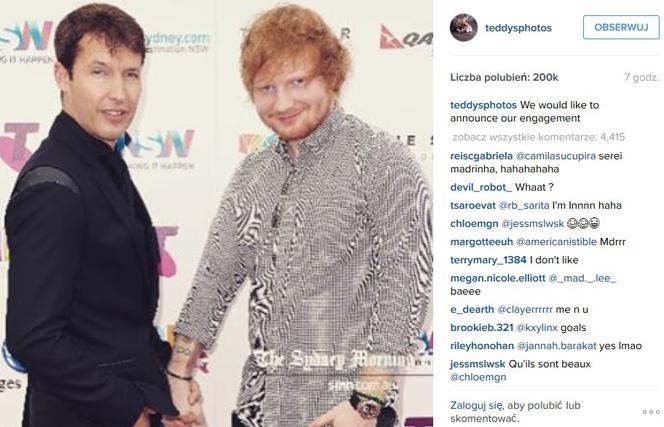 Ed Sheeran i James Blunt zaręczyli się?