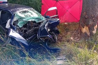 Volkswagen roztrzaskał się na drzewie