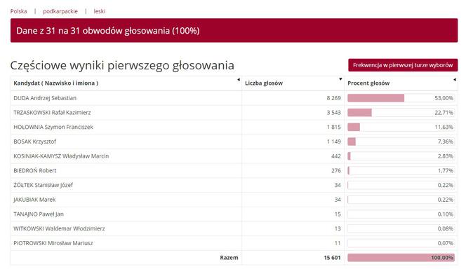 Wybory prezydenckie 2020: Jak głosowali mieszkańcy Podkarpacia