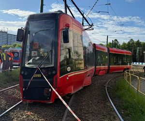 Wypadek tramwaju w Katowicach przy przystanku na ul. Chorzowskiej