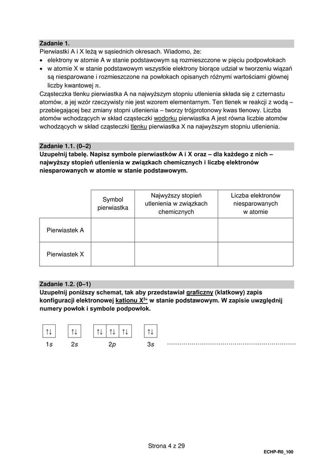 Matura 2024: chemia rozszerzona – ARKUSZ FORMUŁA 2015